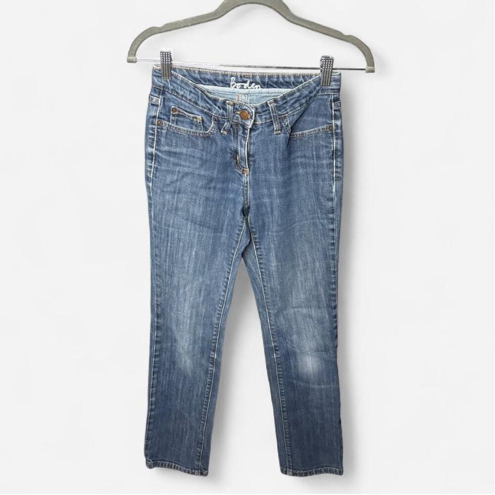Boden Straight Leg Jeans Medium Wash Indigo Women's Size US 2P Petite